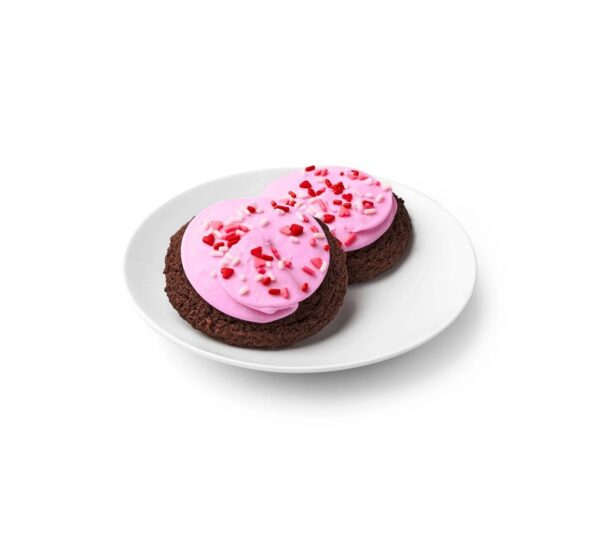 Valentine's Day Pink Frosted Chocolate Cookies - Image 2